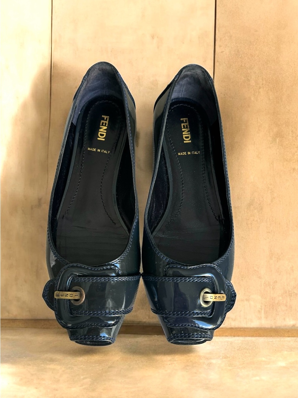 FENDI Ballerina Patent Vernice Ballet Flats Vintage